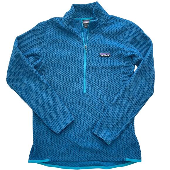 Patagonia Fleece Pullover Womens Large Blue R1 Air 1/2 Zip Neck Jacket 40250 - Picture 1 of 8